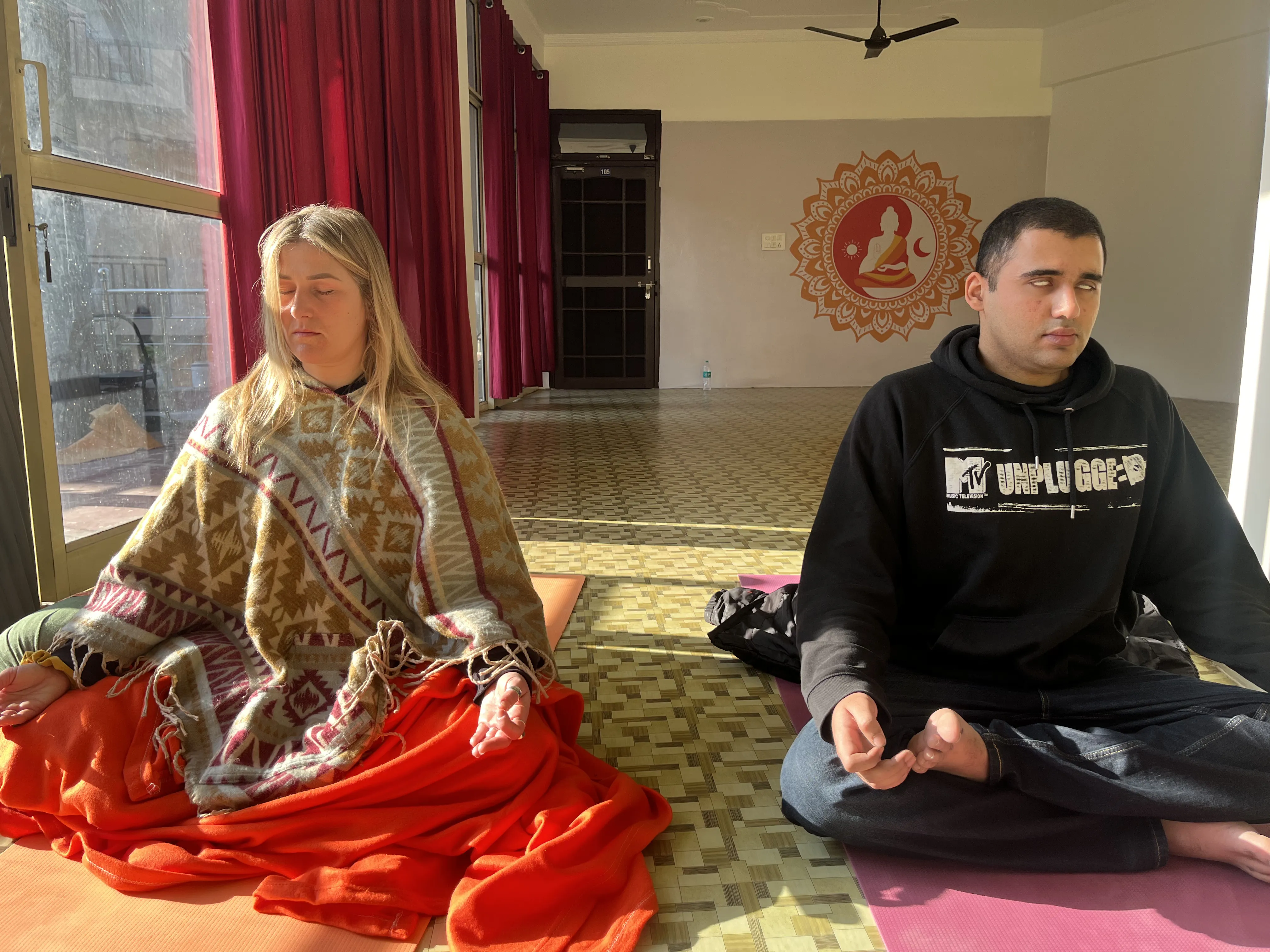 Sadhus meditating in Rishikesh